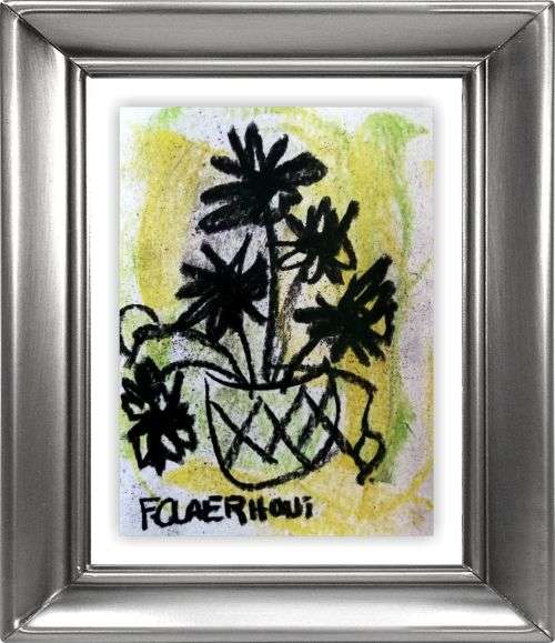 Original Frans Claerhout Mixed Media - Flowers (Small)