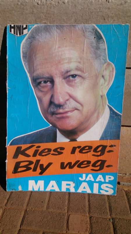 A FANTASTIC ORIGINAL JAAP MARAIS CAMPAIGN ELECTION POSTER