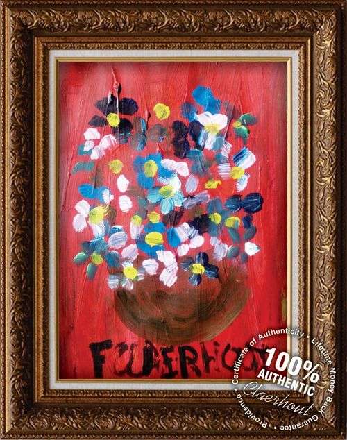 Frans Claerhout - Flowers - Great Investment Art! Signed on back and comes with COA.