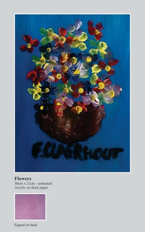 Frans Claerhout - Flowers - Acrylic - STUNNING!!! - Signed on back with COA.