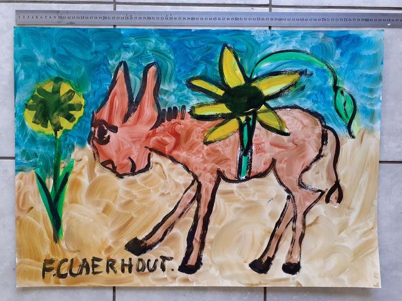 Frans Claerhout - DONKEY - HUGE!!!! Great Investment Art!!!! Signed on back and comes with COA.