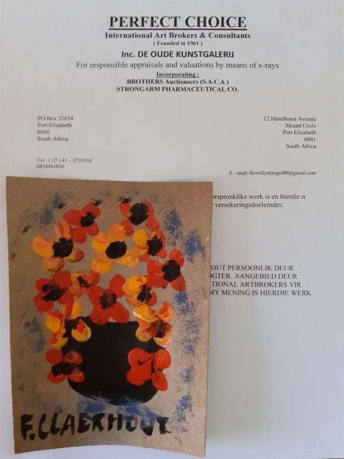 Frans Claerhout - Original Oil On Paper - Small - Signed and dated.