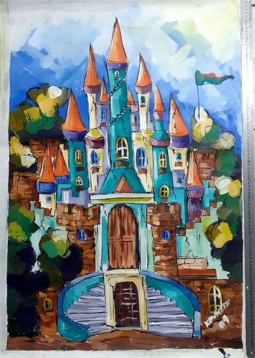 KENNETH MURADZIKWA - Huge Acrylic Piece!!! Excellent fantasy piece for Boy / Girl / Play Room!!!