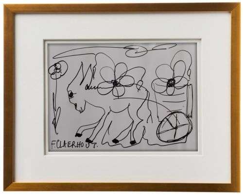 Frans Claerhout - Donkey - STUNNING! - Ink On Photo Paper, SIGNED WITH C.O.A