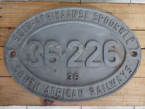 Vintage Original Aluminium SAR locomotive numberplate - MAKE AN OFFER!!!
