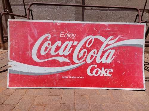 Vintage Original  Litho Printed Coca Cola Steel Sign