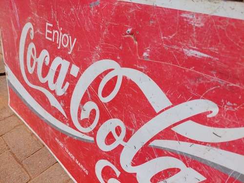 Vintage Original  Litho Printed Coca Cola Steel Sign