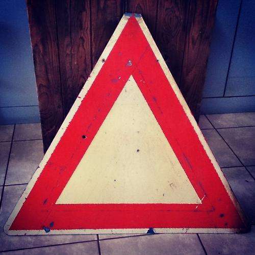 Really Old Steel Yield Sign - See Photos!