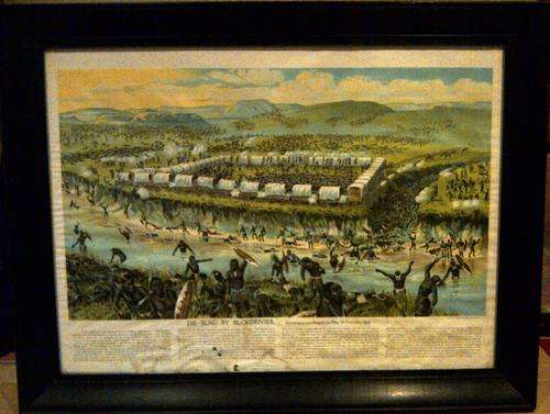 VINTAGE LARGE 'SLAG VAN BLOEDRIVIER' PRINT IN AFRIKAANS