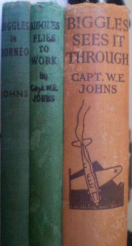 Lot of 3 Biggles books - sees it through(1st re)/in Borneo(2nd)/flies to work(6th) by Capt. WE Johns