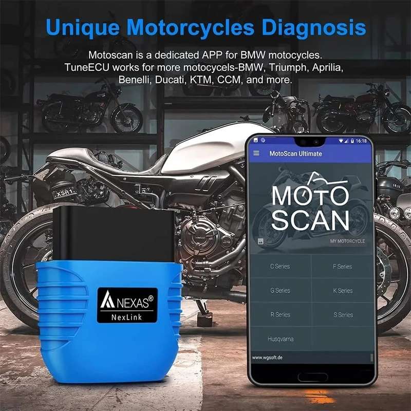 Nexas Nexlink OBD scanner (motorcycle compatible BMW Motoscan)