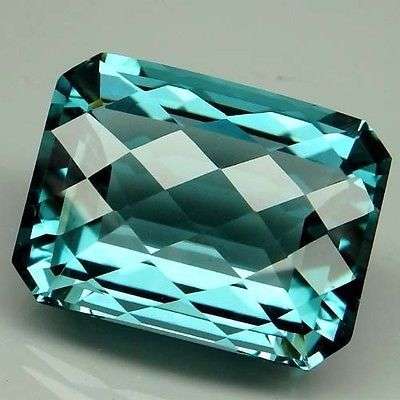 Vivacious! 31ct Emerald Cut With Checkerboard Table Blue Aquamarine.