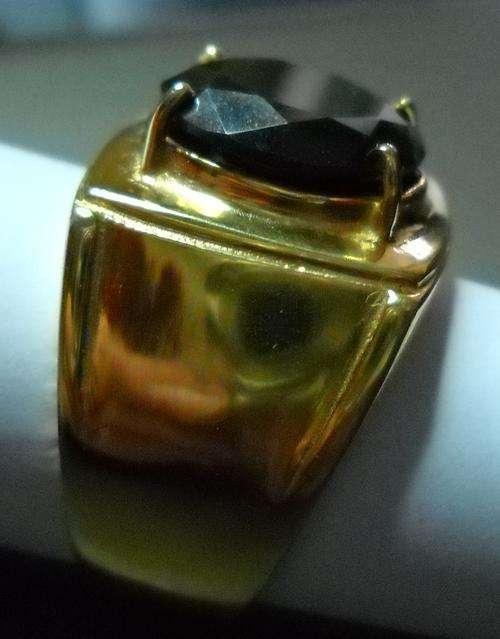 Black Diamond 5.1ct Set In 18k Yellow Gold Plate 925 Sterling Silver Men's Ring