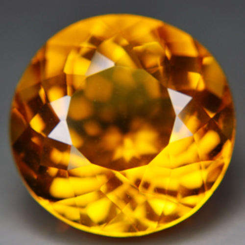 AAA 16.05ct Dazzling Round Cut Yellow Gold Citrine
