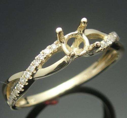 !!SAVE BIG TIME BUILD YOUR OWN RING!! Diamond Semi Mount.089ct Side Diamonds set 14k Yellow Gold.