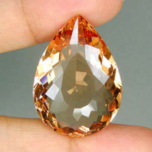 !!BEAUTIFUL!! 28.21ct STUNNING PEAR CUT NATURAL ORANGE CITRINE