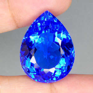 !!WOW!! 35.73ct STUNNING SWISS BLUE TOPAZ. PEAR CUT.