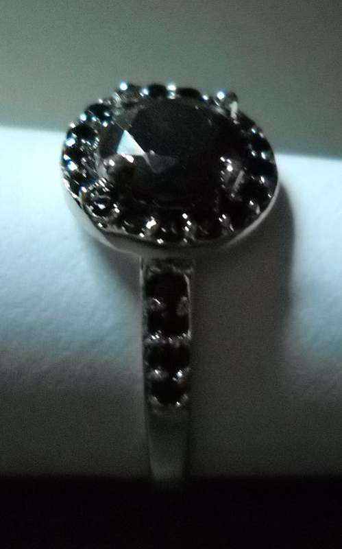 AAA Quality 2.01ct Black Diamond with Accents Set In 925 Sterling Silver Wedding Ring. Stunning