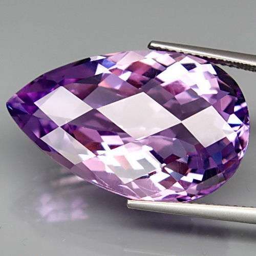 26.25ct Dazzling Full Fire And Clean100% Natural Checkerboard Pear Shape Amethyst