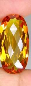 29.78ct Dazzling Natural Oval Checkerboard Cut Untreated Orange Citrine