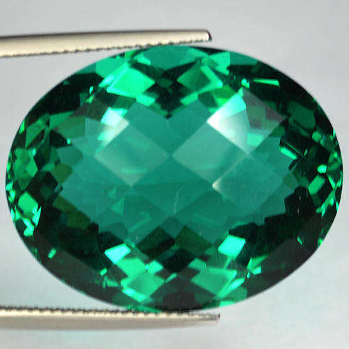 !!HUGE!! 35.75ct STUNNING NATURAL OVAL CHECKERBOARD CUT PARAIBA GREEN APATITE.