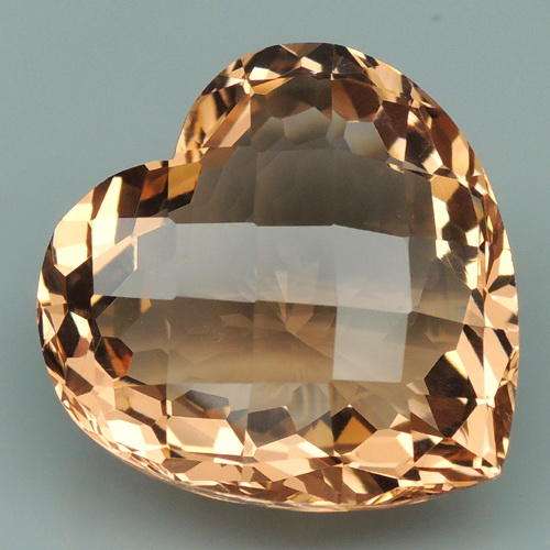!!HUGE!! 17.55ct STUNNING HEART SHAPE CHECKERBOARD CUT PEACH ORANGE MORGANITE.