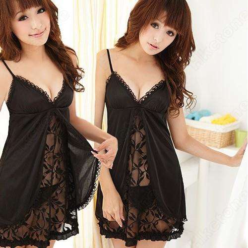 Sexy Womens Lace Baby Doll Sleepwear Lingerie With G String.