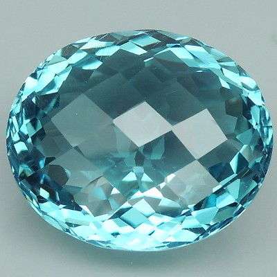 20.1ct Wonderful Oval And Checkerboard Cut  Aquamarine