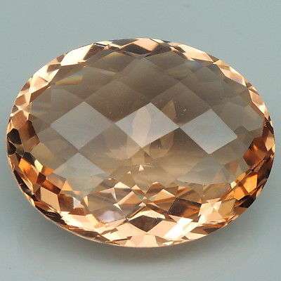 22.7ct  Wonderful Oval Cut With checkerboard Table Orange Morganite