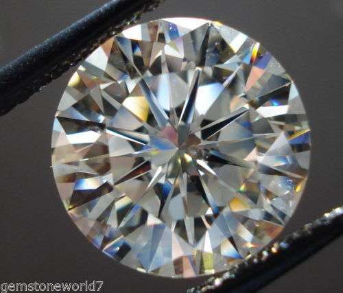 Beautiful 3.73ct Moissanite Fancy Off White Yellow Round Cut.Stunning. AAA Quality