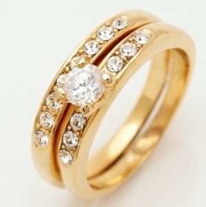 White Sapphire Set In 10k Yellow Gold Filled Ring. Fantastic