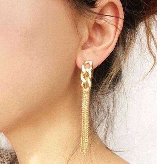 Womens 9k Yellow Gold Filled Simple Personality Earings Drop