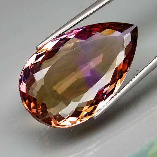 34.47Ct.Real! 100%Natural GIANT Purple and Golden Bolivia Ametrine Nice Shape!