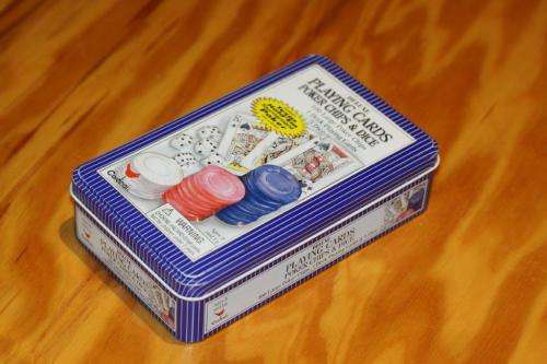 An AWESOME complete poker set with cards, dice, and chips!!!