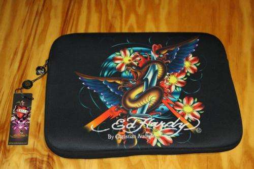An AMAZING Original Ed Hardy 17" Ed Hardy Snake Bill Laptop Sleeve! Unused and in great condition!!!