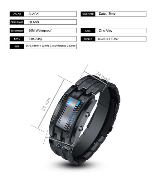 Modern Stylish LED Men`s Watch