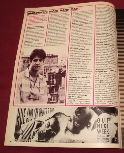 Madonna - No 1 (Number One) magazine - 5 Sept 1987 issue