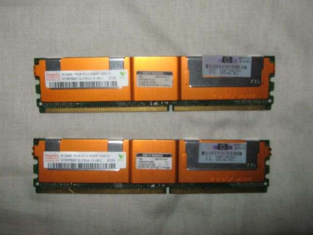 RAM - 2 x Genuine HP 512MB 667Mhz DDR2 Memory Modules +Heat Spread!!
