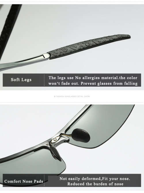 CLEARANCE SALE - Outsun - Polarized Photochromic Sunglasses Aluminum Magnesium Frame