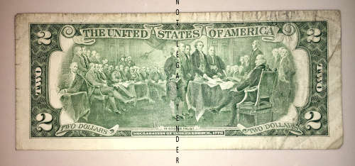 U S A  2003 $2 DOLLAR BILL[MINNEAPOLIS "IA"]