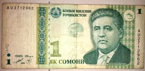 TAJIKISTAN 1 SOMONI  1999
