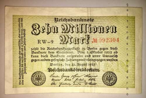 10 MILLION MARK 1923 BERLIN GERMAN EMPIRE