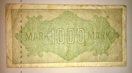 1000 MARK 15 SEPTEMBER 1922 BERLIN GERMAN EMPIRE