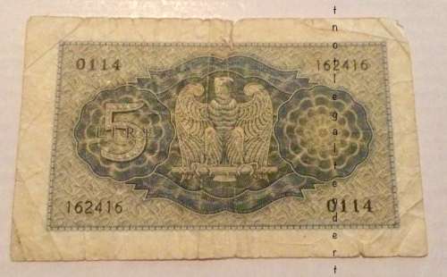 ITALY 5 LIRE 1940