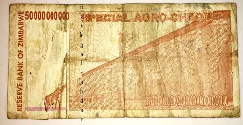 50 000000000 DOLLARS ZIMBABWE 2008