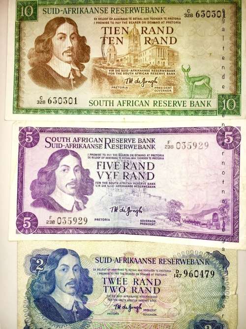 COMPLETE SET OF 4 X TW DE JONGH NOTES 1966 R10 R5 R2 R1 [1 BID TAKES ALL]