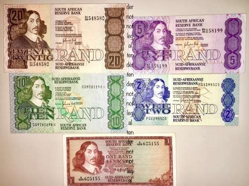 SET OF JAN VAN RIEBEECK R20 TO R1 ,UNC TO XF
