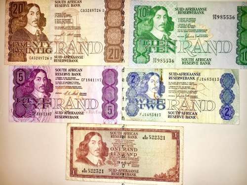 SET OF JAN VAN RIEBEECK R20 TO R1 ( 1 BID TAKES ALL)