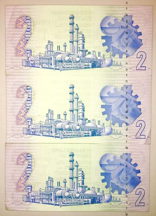3 X R2 UNC AA9218657-AA9218657 IN SEQUENCE & AA9218237( 1 BID TAKES ALL)
