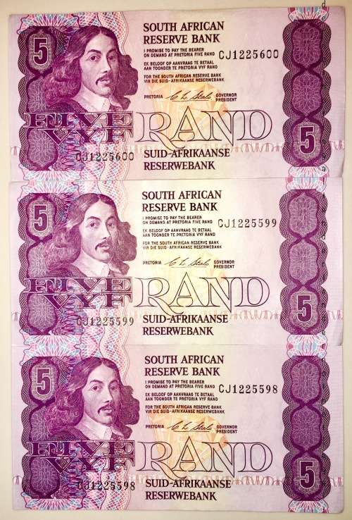 3 X R5 IN SEQUENCE CJ 1225600-CJ1225598 UNC HIGH GRADE NOTES